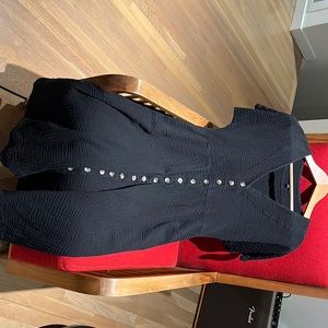 Gauze black dress with brown/black buttons